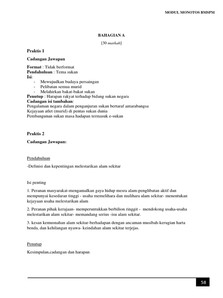 Jawapan Modul Monotos BM SPM | PDF