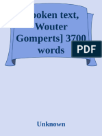 (Spoken Text, Wouter Gomperts) 3700 Words