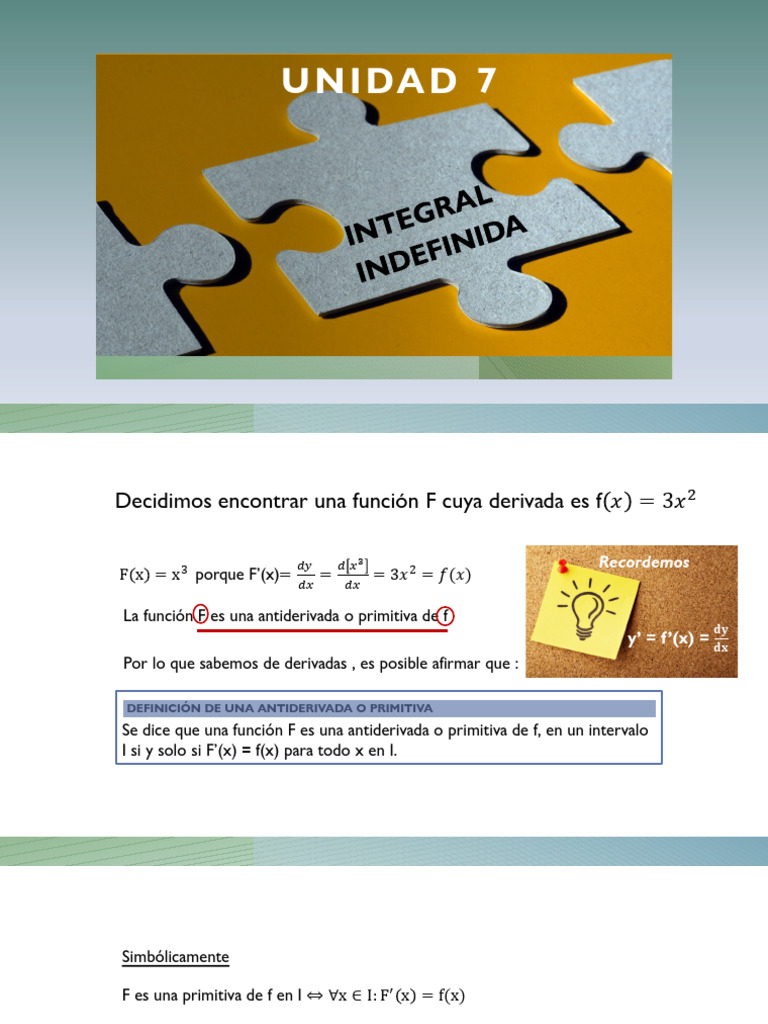 Unidad 7 - Integral Indefinida | PDF | Integral | Lógica matemática