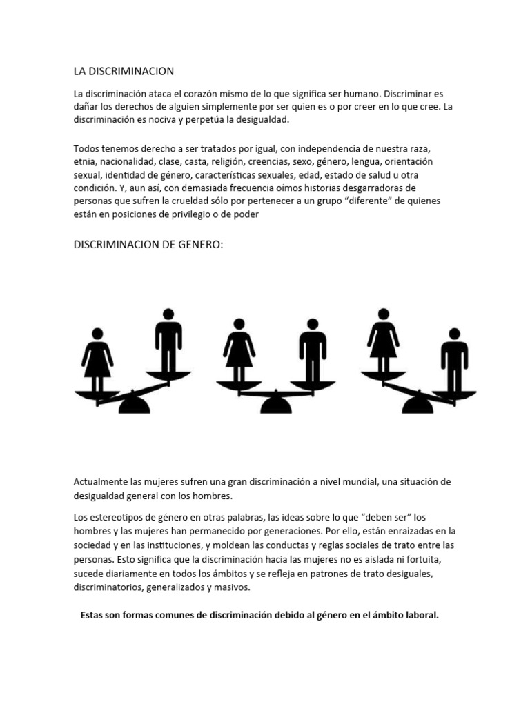 DISCRIMINACIÓN | PDF | Discriminación | Derechos de igualdad