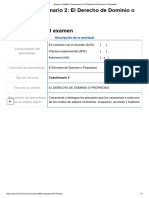 Examen - (AAB01) Cuestionario 2 - El Derecho de Dominio o Propiedad