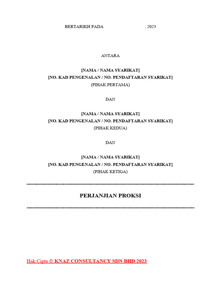 Perjanjian Proksi | PDF