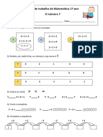 Ficha de Trabalho de Matemática 1º Ano O Número 7