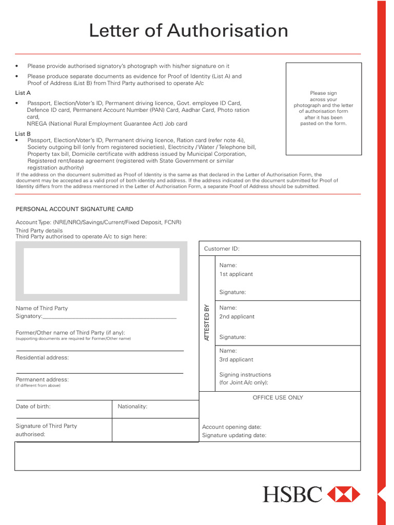 HSBC Authority To Remit Fund | PDF | Identity Document | Debit Card