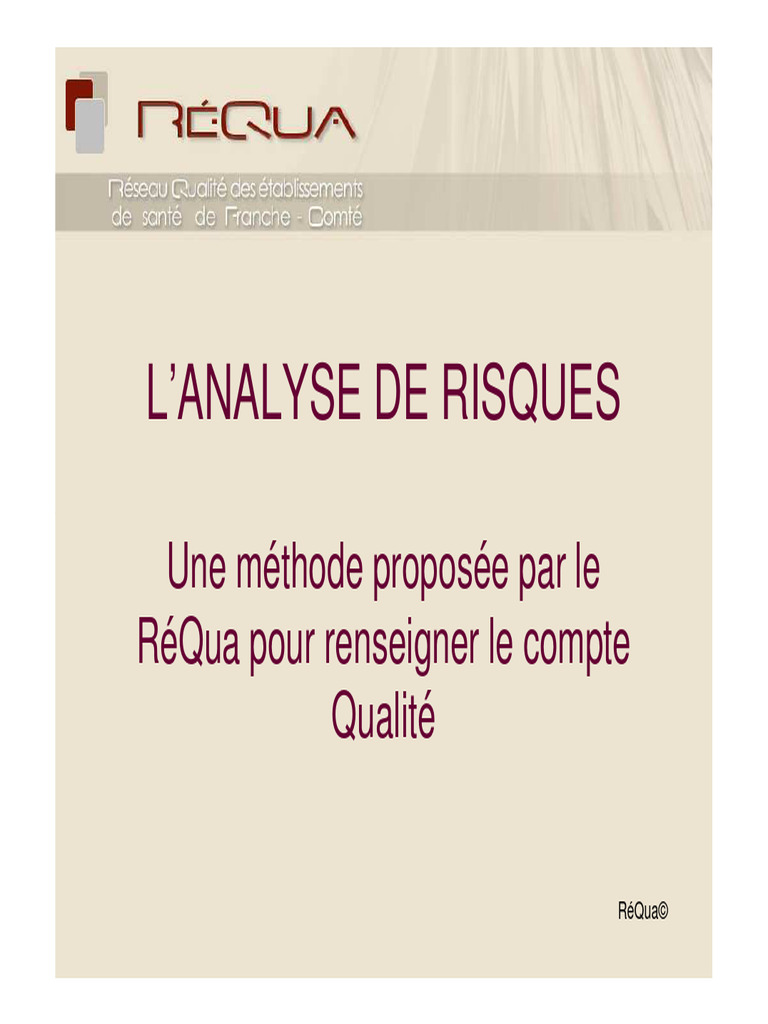 Analyse des Risques en Qualité Soins | PDF | Risque | Management de la ...
