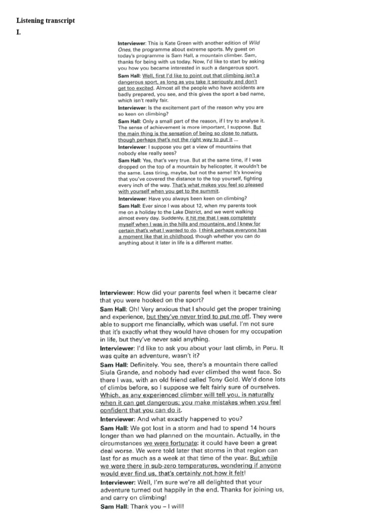 Listening transcript_D55 | PDF | Sports