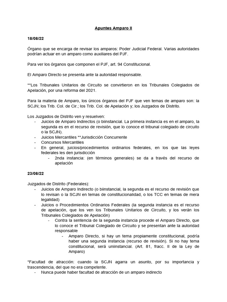 Apuntes Amparo II-2 | PDF | Caso de ley | Sentencia (ley)