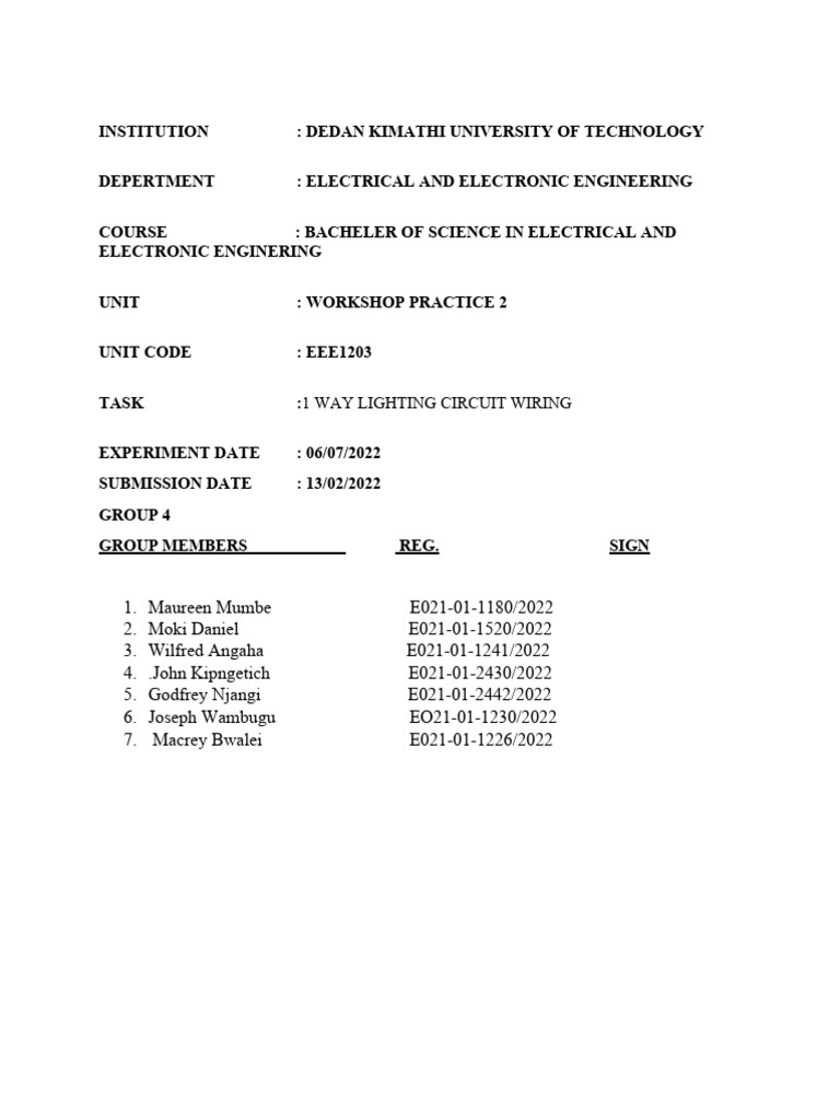 Group 4 Report Pdf Electrical Wiring Switch
