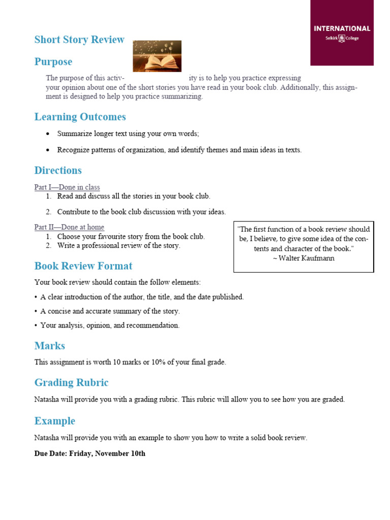 short-story-review-pdf