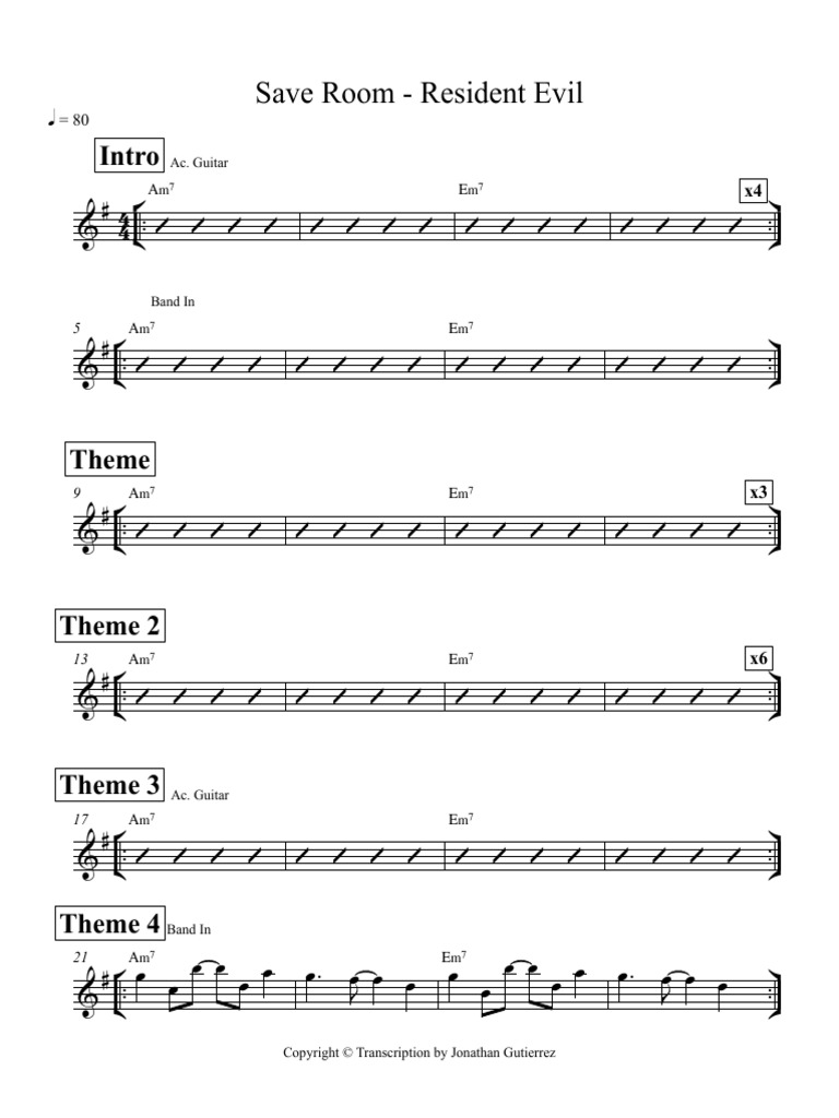 Save Room Resident Evil Chart PDF