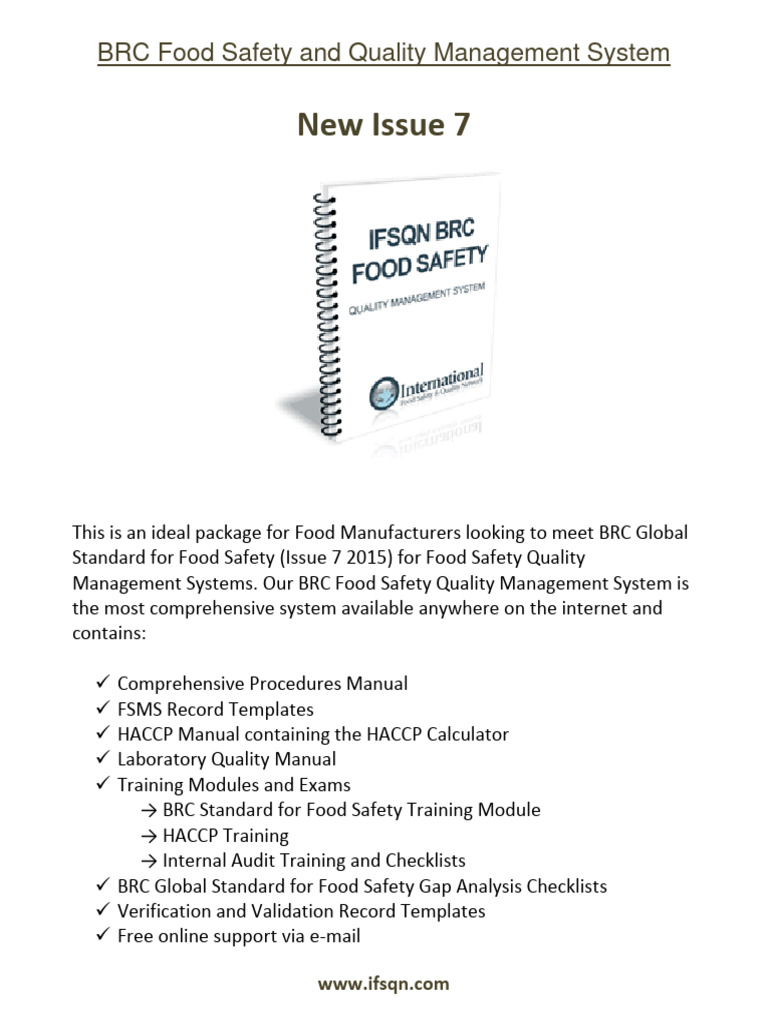 BRC Food Safety Management System 7 | PDF | Food Safety | Hazard ...