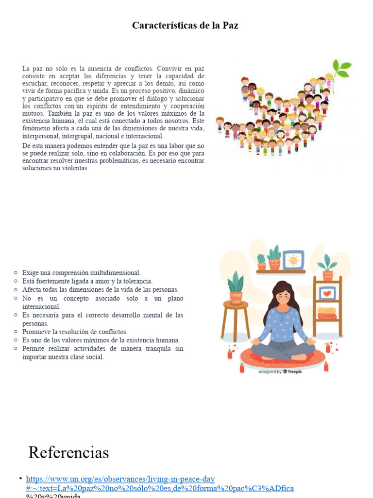 Características de la Paz y su Valor | PDF | Crecimiento personal y ...