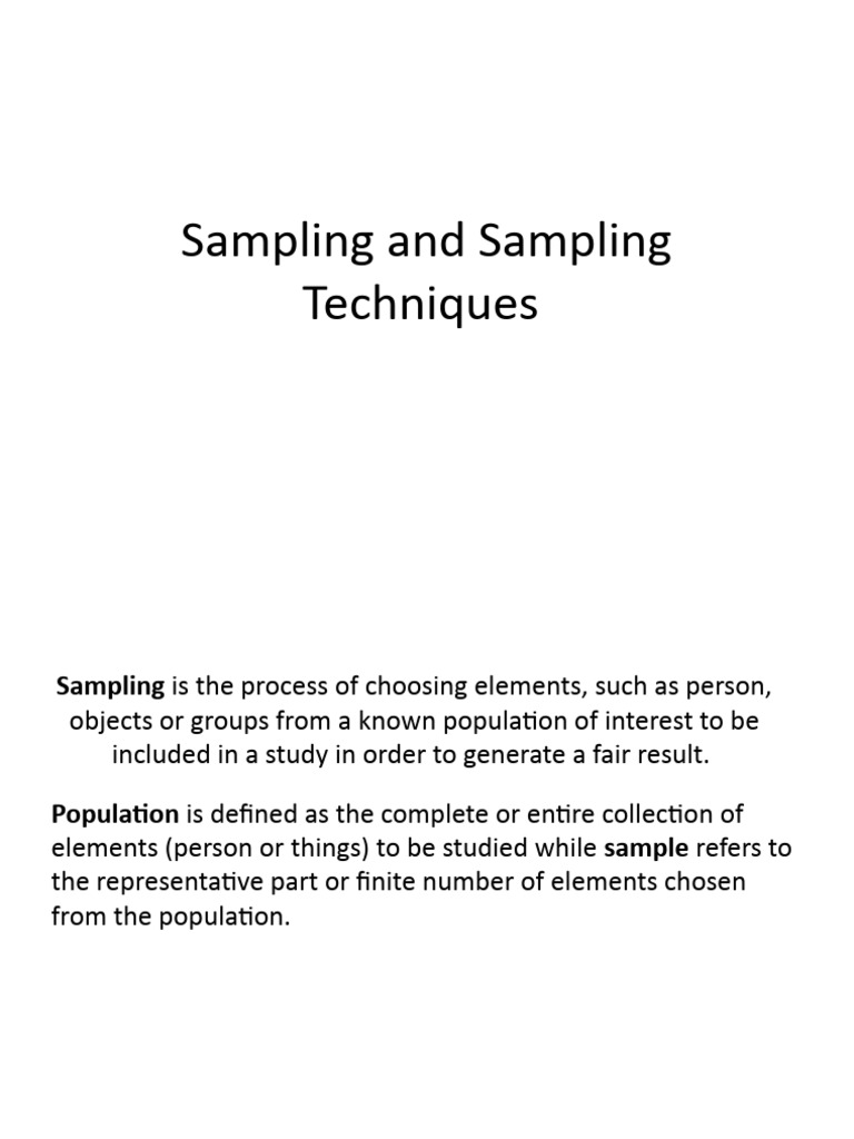 Sampling and Sampling Techniques PDF