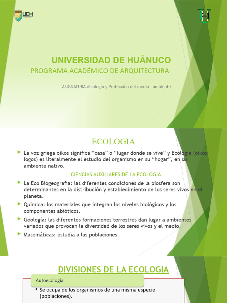 Ecología: Conceptos Clave y Divisiones | PDF | Ecología | Entorno natural