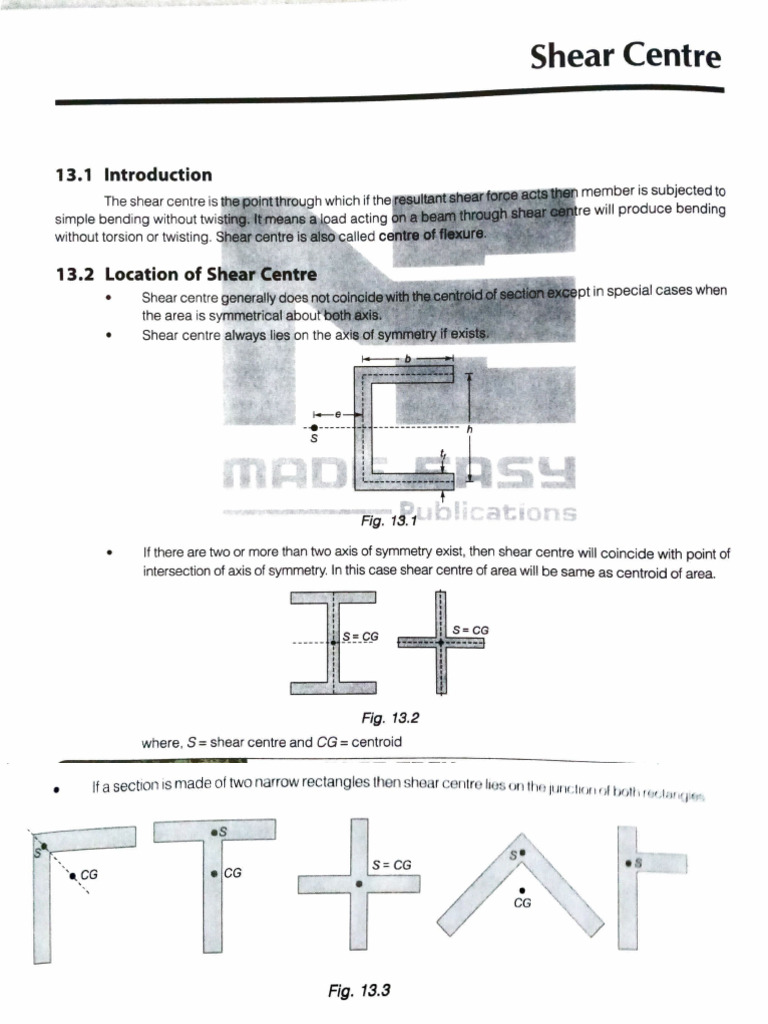 Shear Center | PDF | Beam (Structure) | Shear Stress