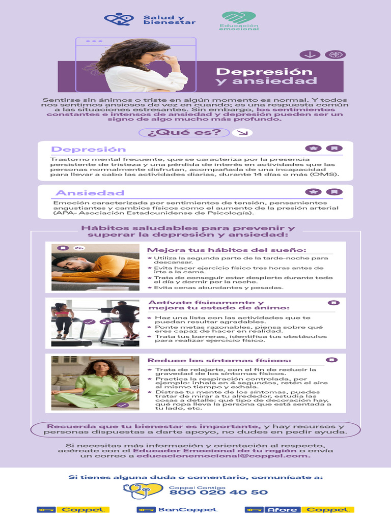 Infografia Depresion y Ansiedad | PDF | Ansiedad | Trastorno depresivo ...