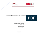 A Phenomenological Study of Senior High School Students