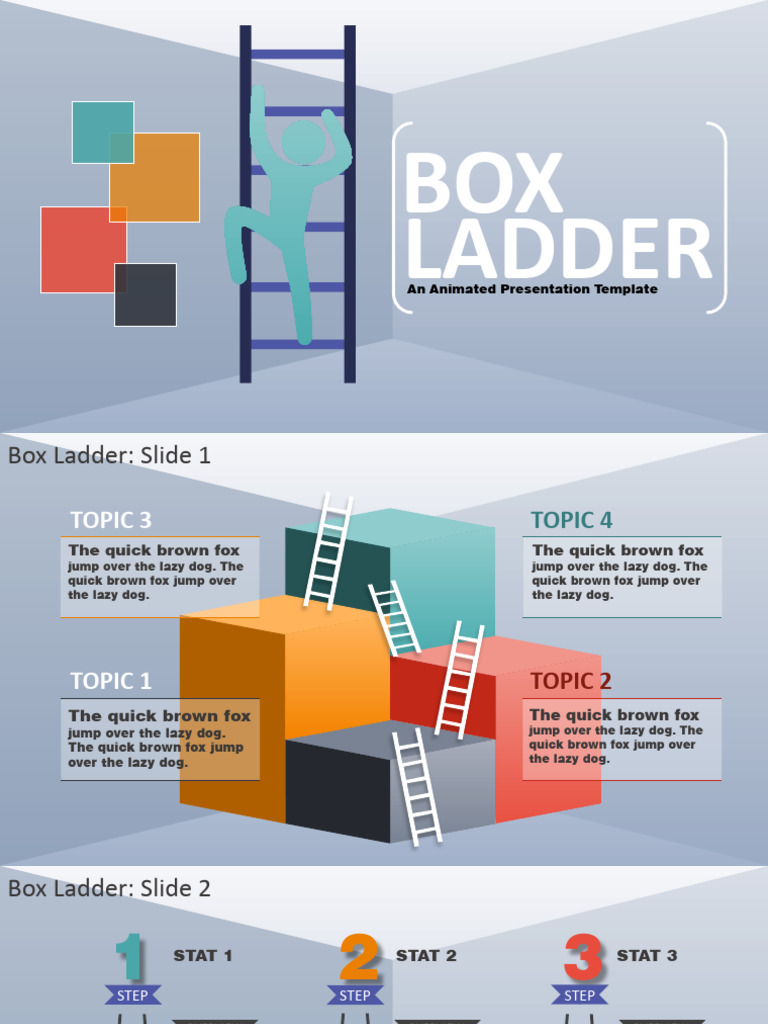 Box Ladder Animated Presentation Template | PDF | Software | Computing