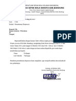Surat Dispensasi Asosiasi Sepakbola Wanita Kab. Bandung