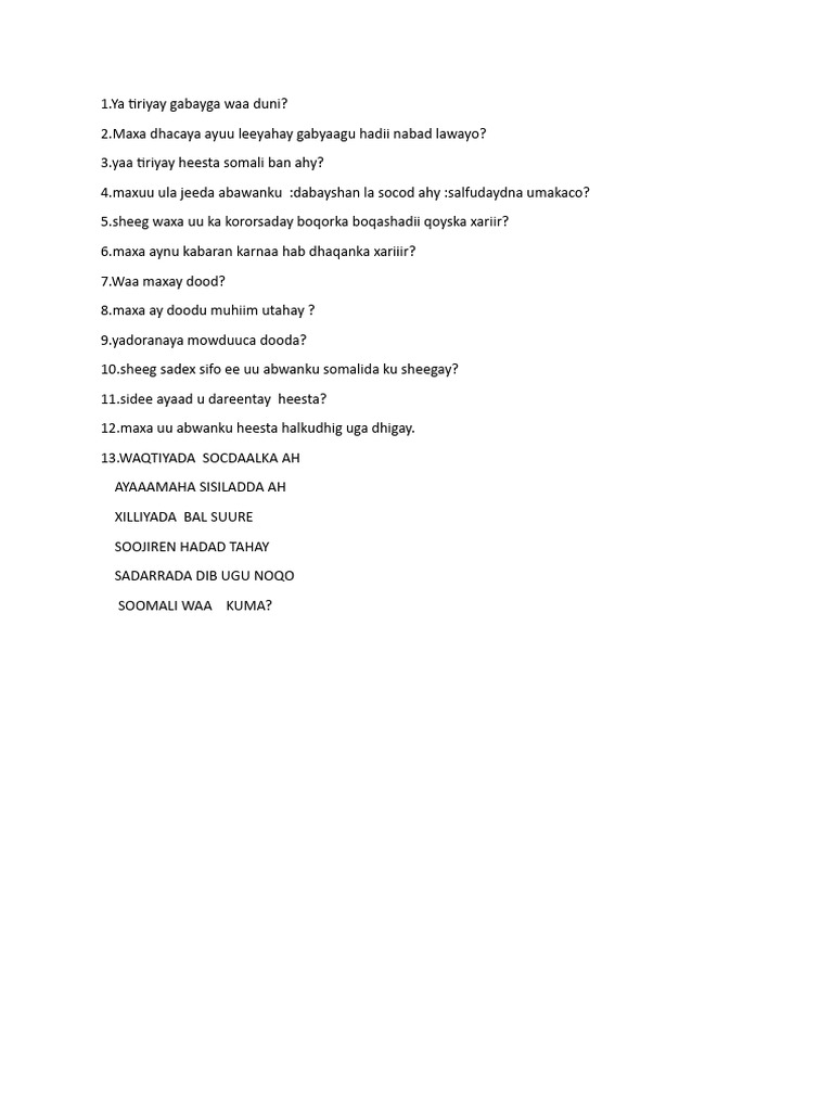 Cilmiga Bulshada Fasalka 6aad | PDF