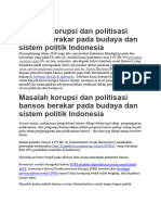 Masalah Korupsi Dan Politisasi Bansos Berakar Pada Budaya Dan Sistem Politik