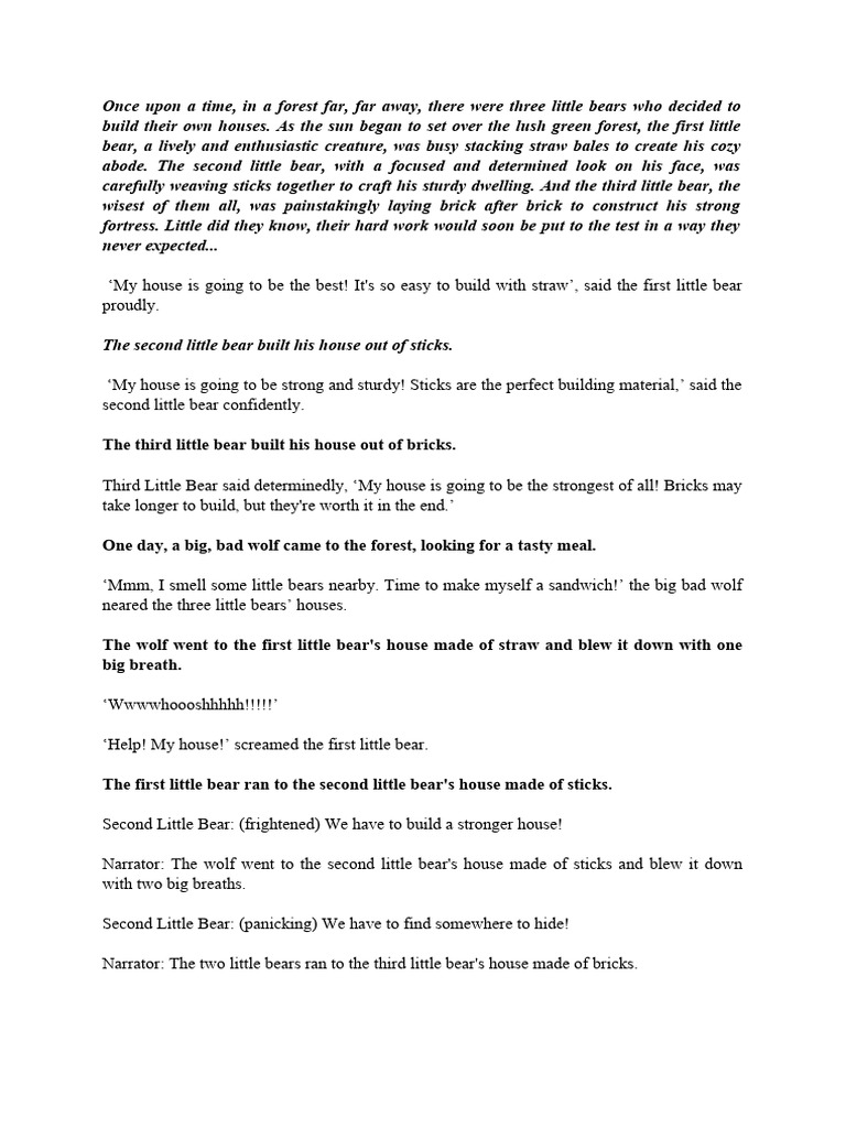 The Three Little Bears | PDF