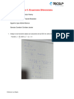 Taller 5 - Ecuaciones Diferenciales Trabajo Grupal Del Grupo 9