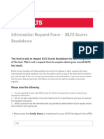 Information Request Form - IELTS Scores Breakdown