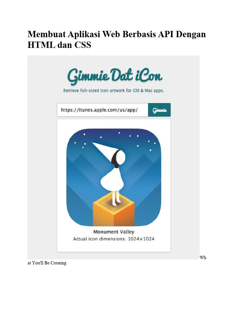 Membuat Aplikasi Web Berbasis API Dengan HTML Dan CSS | PDF