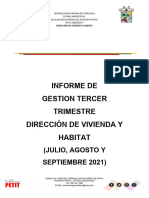 Informe de Gestión Iii Trimestre Dirección de Vivienda y Hábitat 2021