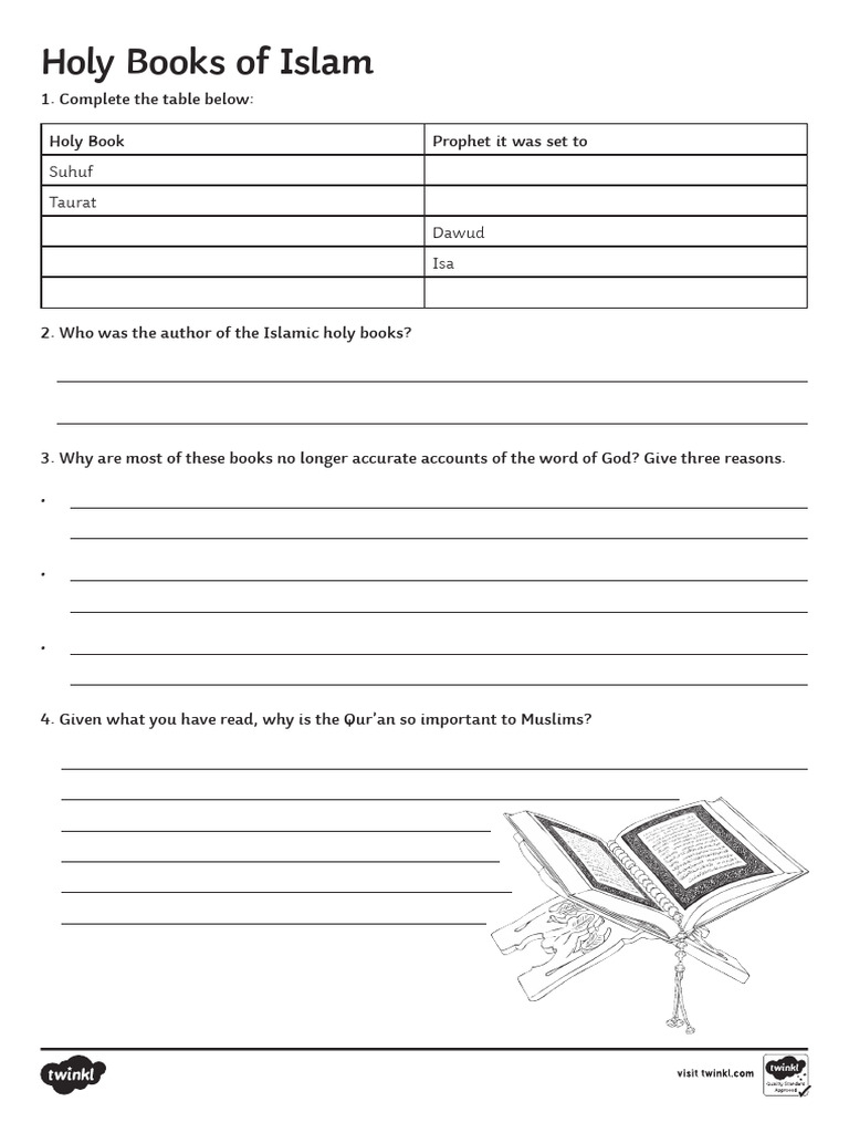 the-holy-books-of-islam-activity-sheet-pdf