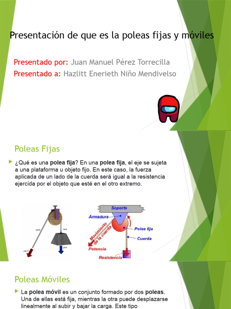Presentación De Que Es La Poleas Fijas Y Moviles Pdf