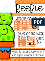 Freebie: Months of The Year Strips Days of The Week Strips