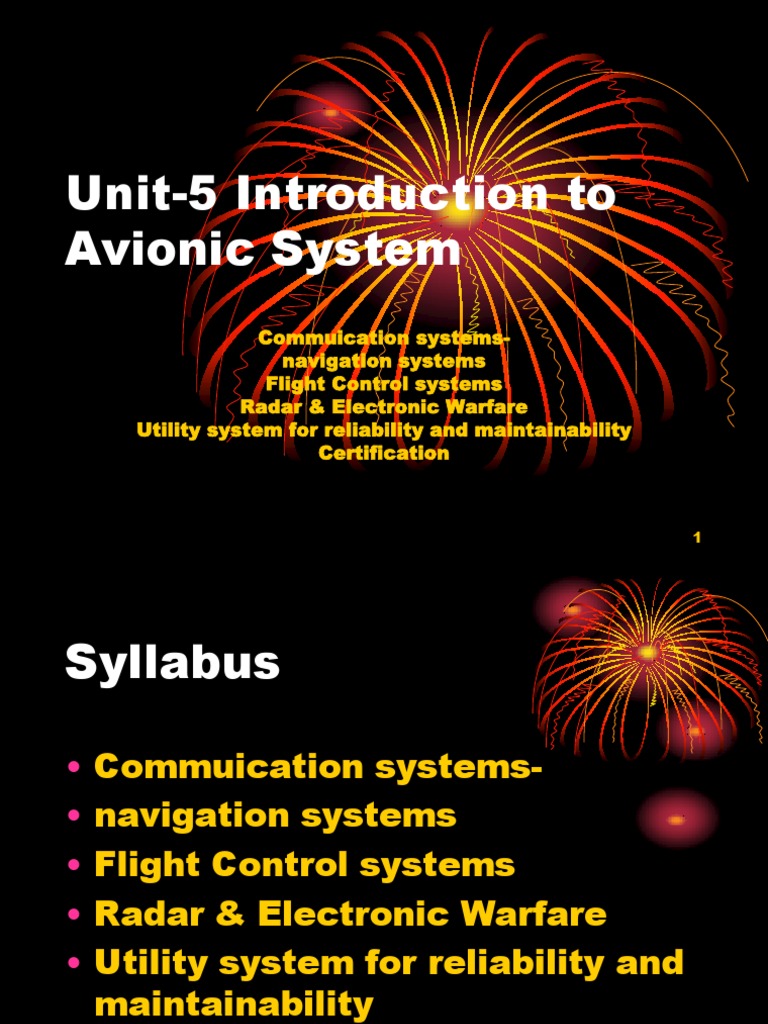 Unit5 Introduction To Avionic System PDF Electronic Warfare