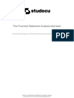 The Financial Statement Analysis Test Bank
