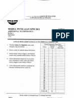 Add Maths Paper 1 Penang Malaysia SPM 2011 Trial Paper