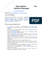 Job Description For Accommodations Manager