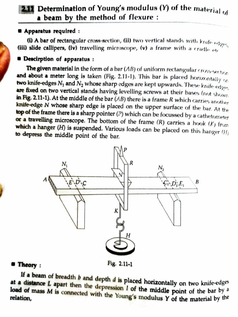 Young's Modulus by Flexure Method | PDF | Bending | Beam (Structure)