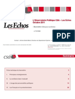 L'Observatoire politique CSA-Les Echos - Octobre 2011