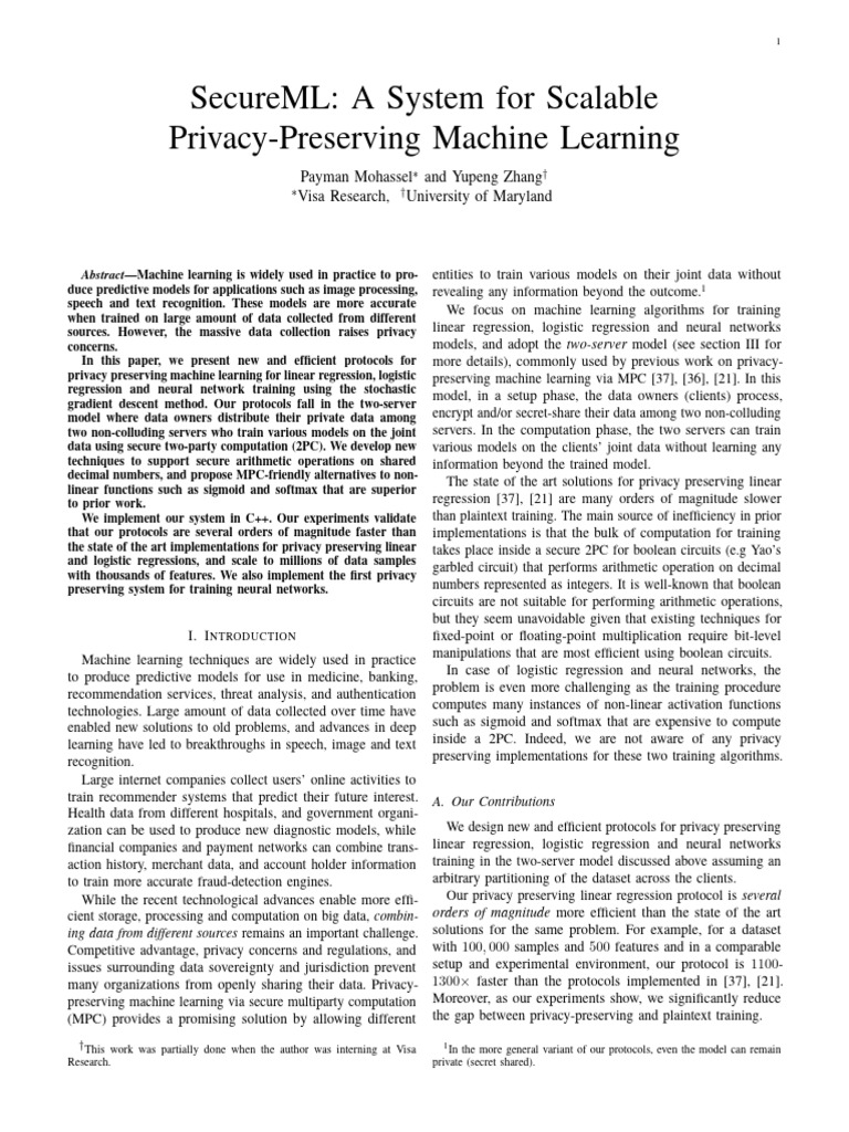 2017 Privacy Preserving Pdf Artificial Neural Network Machine