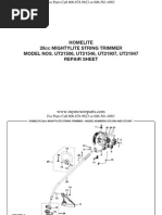 Homelite 26Cc Mightylite String Trimmer MODEL NOS. UT21506, UT21546, UT21907, UT21947 Repair Sheet