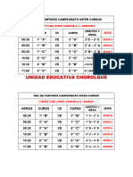 Rol de Partidos Campeonato Inter Cursos