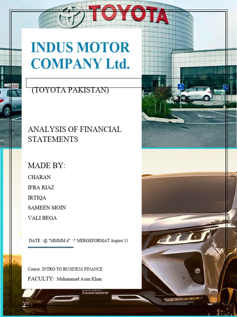 Toyota Pakistan Ibf Word | PDF | Equity (Finance) | Debt