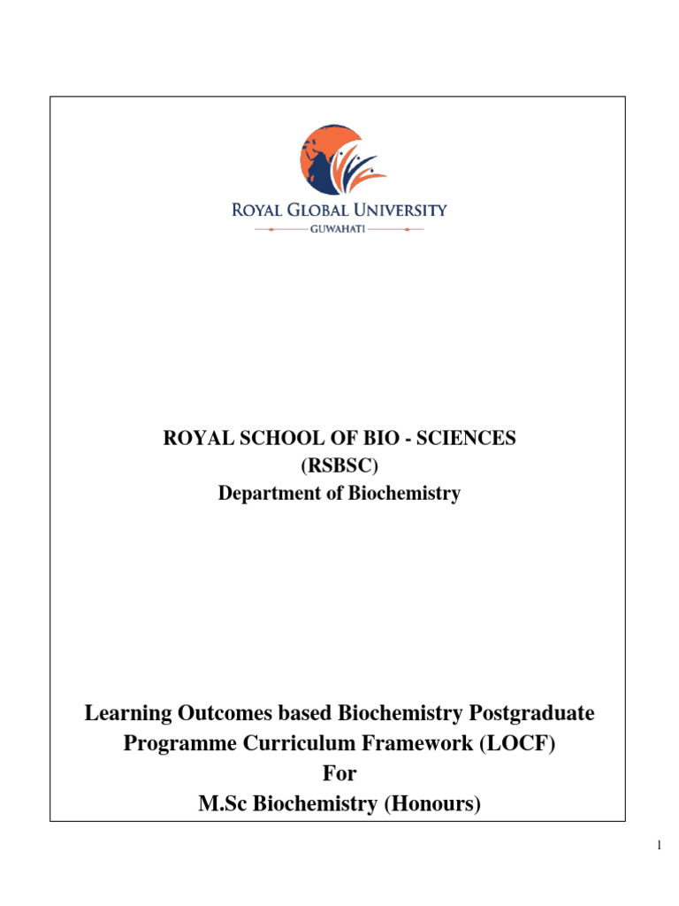 Biochemistry M.Sc. Curriculum Framework | PDF | Metabolism | Proteins