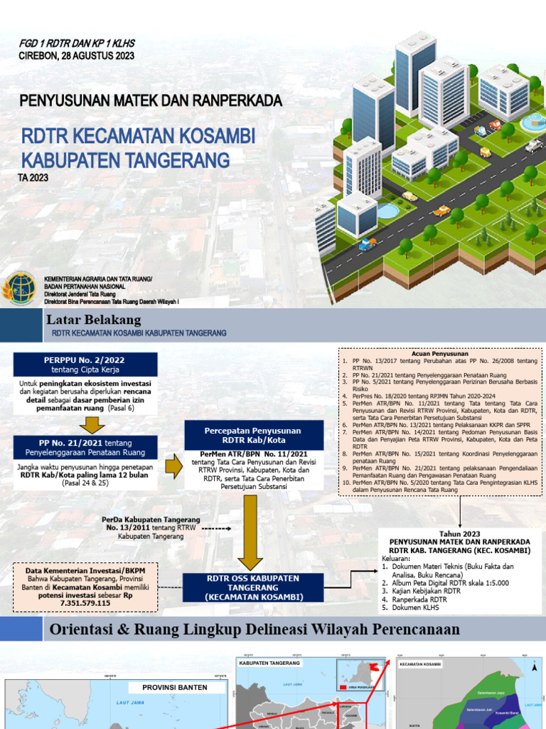 RDTR Kecamatan Kosambi Kabupaten Tangerang | PDF