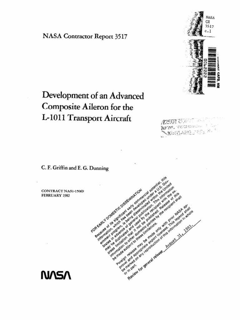 Development of an advanced composite aileron for the l 101 1 transport