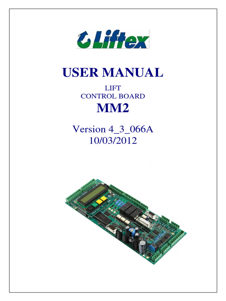 (LIFTEXEnG) Lift Control Board Manual MM2 (V4!3!066A) Rev.0 PDF