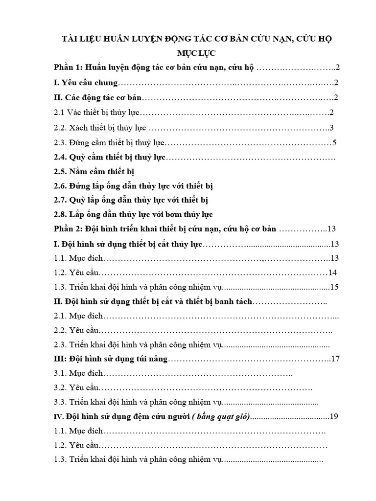 Tai Lieu CNCH Dong Tac Va Doi Hinh Trien Khai Thiet Bi CNCH Co Ban | PDF