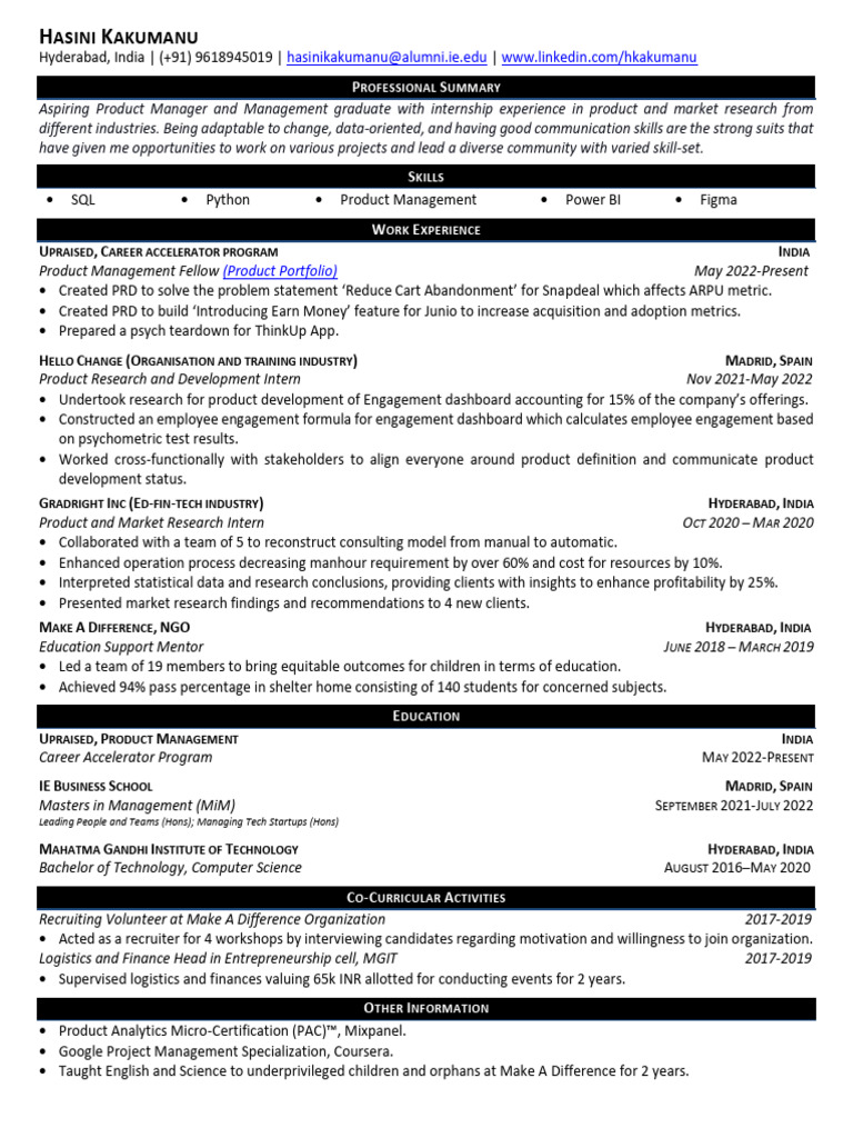 Ba Sample Resume 2 | PDF | Economies | Business Economics