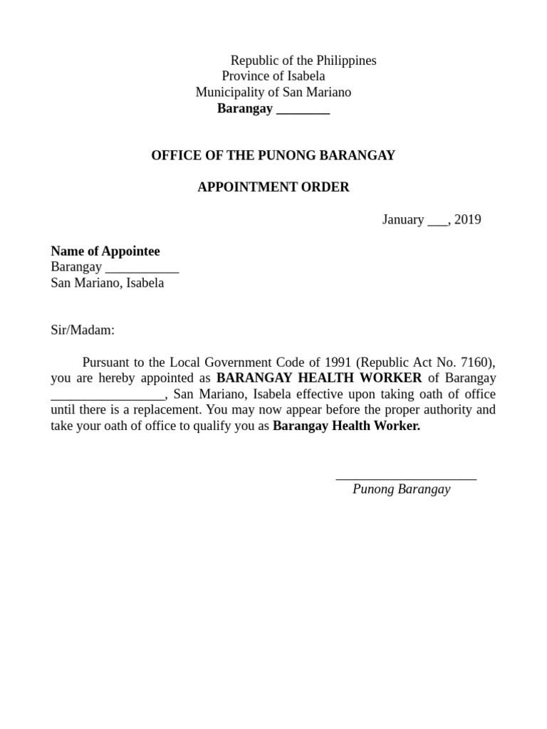4.2.2 Appoitnment Order BHW | PDF